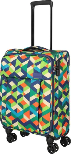 travelite Campus Print Kabinentrolley 54 cm - Mehrfarbig, 4 Rollen für müheloses Reisen und praktisches Design mit TSA-Schloss