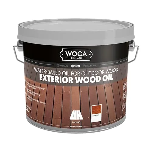 WOCA Exterior Öl Bangkirai 2,5 L - Holzöle für die Grundbehandlung und Pflege von Holzoberflächen. Bietet exzellenten UV-Schutz, ist schnelltrocknend und schimmelhemmend – ideal für Terrassen und Gartenmöbel.