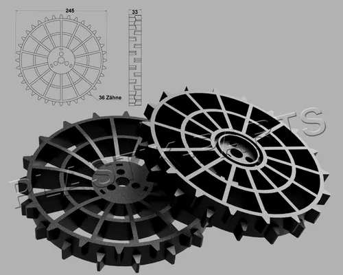 Antriebsräder 2er Set Offroad Profil für Husqvarna Automower - Ersatzrad-Set für Husqvarna Automower 320, 420, 440, 450, 520, 550. Robuste Offroad-Profilierung für optimale Traktion auf unebenem Terrain.