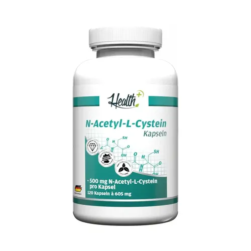 Zec+ Nutrition Health+ N-Acetyl-L-Cystein - 120 hochdosierte Kapseln - Aminosäure Acetyl-L-Carnitin, 500 mg reines Acetylcystein pro Kapsel, stärkt das Immunsystem und steigert das Wohlbefinden, ideal für Veganer und Vegetarier.