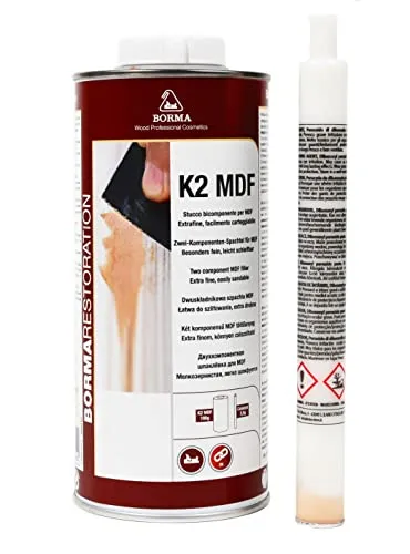 Holzmasse 2K mit Härter 820ml Kartusche Nussbaum dunkel