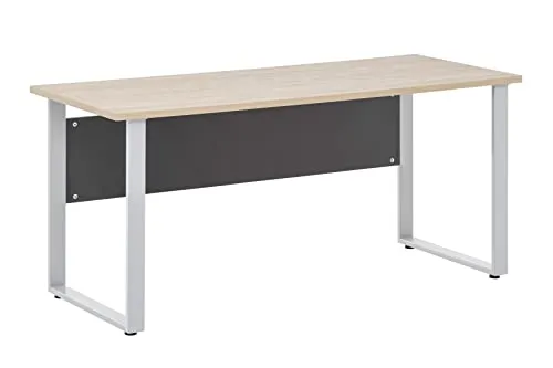 Möbelpartner Denver Schreibtisch – Eiche hell & Anthrazit, 160 cm - Moderner Schreibtisch mit 160 x 65 cm Tischplatte, ideal für Ihr Home Office. Robustes Metallgestell und einfache Montage sorgen für Stabilität und Komfort. Made in Germany.