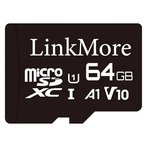 LinkMore 64 GB XV11 Speicherkarte Micro SD, A1, UHS-I, U1, V10, Micro SDHC Karte Für Switch, Smartphones, Actionkameras, TF Karte Speicherkarte mit sd Karten Adapter, Lesen bis zu 95 MB/s