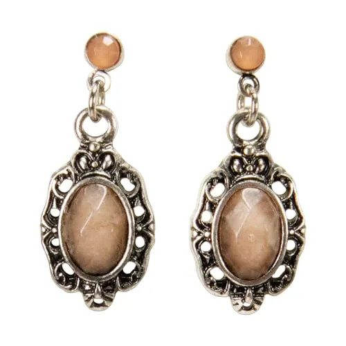 Alpenflüstern Trachten-Ohrstecker Trachtenstein in orange von Alpenflüstern