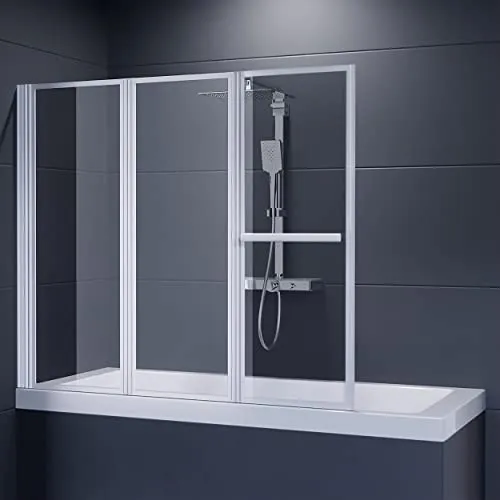 Duschmeister Faltwand für Badewanne 140x146cm - Duschkabinen & -wände mit innovativer Nano-Clean-Beschichtung für mühelose Reinigung und hohe Spritzwasserdichtigkeit, ideal für Ihr Badezimmer.