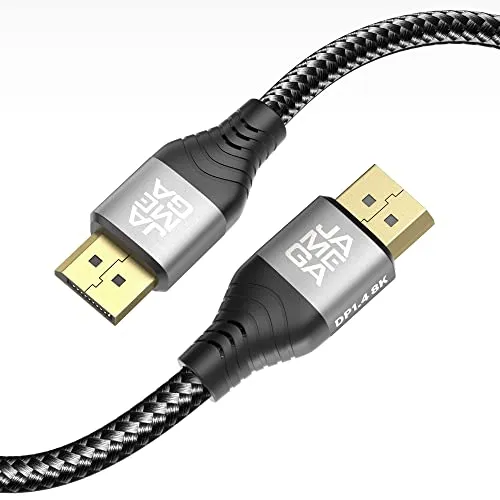 JAMEGA 3m DisplayPort Kabel 1.4 – 8K Displayport-Kabel DP 1.4 Display Port auf Display Port HBR3 8K@60Hz 4K@60Hz 5K@60Hz 2K@240Hz 32,4 Gbps DSC 1.2 Freesync G-Sync für Gaming Monitore, Grafikkarte