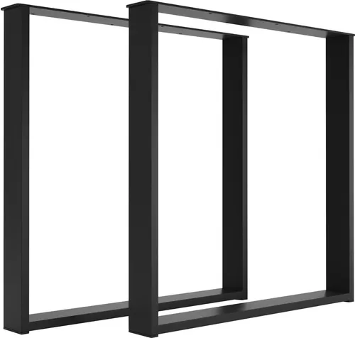 2er-Set Tischgestell Metall Tischbeine 80x20x2 cm Industrie Design Tischkufen Schwarz
