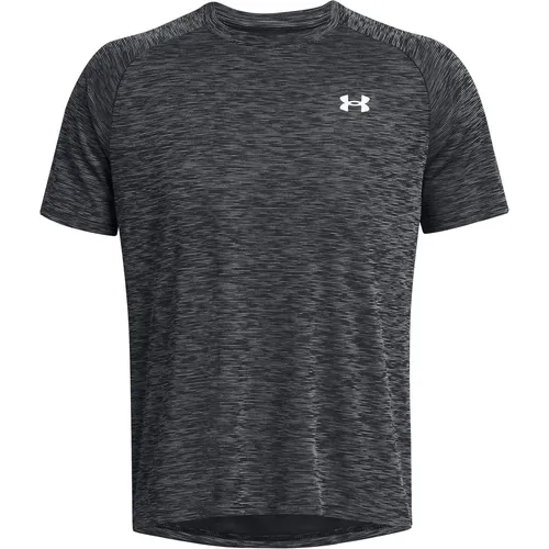 UNDER ARMOUR UA TECH TEXTURED SS Trainingsshirt Herren M schwarz-weiß - Leichtes und atmungsaktives Trainingsshirt für Herren, ideal für Fitness. Es sorgt für ein angenehmes Tragegefühl und ist schnell trocknend. Perfekt für sportliche Aktivitäten!