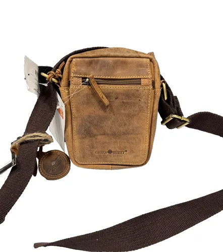 Vintage Umhänger Greenburry - Saddle Brown Leder - Damentaschen, stilvolle Umhängetasche aus hochwertigem Leder in edlem Saddle Brown, perfekt für jeden Anlass.