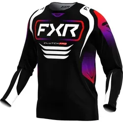FXR Clutch Pro 2025 Motocross Jersey - Motocross-Jersey in schwarz-weiss-rot-lila, optimierte Passform und atmungsaktive Materialien für maximalen Komfort und schnelles Trocknen.