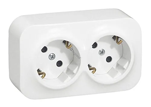 Aufputz Schucko Steckdosen 2-fach weiss