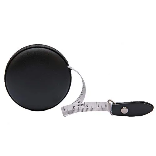 Maßband Körper Leder Versenkbares, Kleines Nähbandmaß für Schneider und Designer 1Pcs 60 Inch / 1,5 Meter Breites (Schwarz)