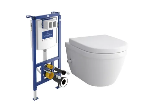 Alpenberger Dusch WC Vorwandelement Set - Sanitäranlagen & Zubehör mit integrierter Armatur für hygienische Reinigung. Das spülrandlose Design und die Nano-Beschichtung sorgen für einfache Pflege und dauerhafte Hygiene.