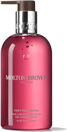 Molton Brown Fiery Pink Pepper Hand Wash 300 ml - Luxuriöse Seife mit feurigem Duft, ideal für Küche und Bad. Reinigt sanft und pflegt die Haut mit Noten von rosa Pfeffer, Jasmin und Zedernholz.
