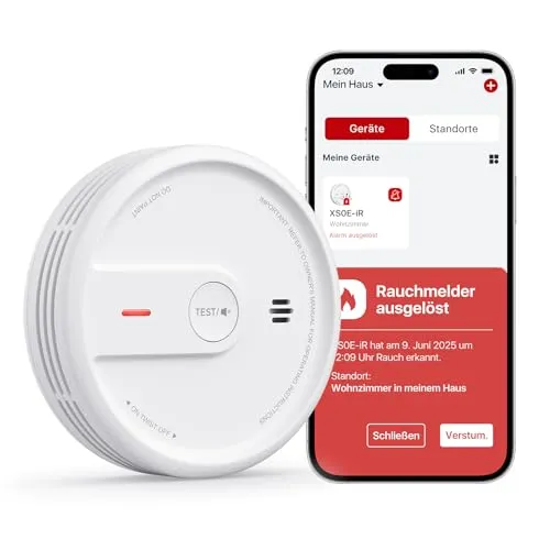 X-Sense Smart WLAN-Rauchmelder XS0E-iR, 10 Jahre Lebensdauer, App-Steuerung