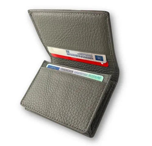 Fomax Kartenetui für EC-Karten oder Visitenkarten, 100% Echtleder, schlichtes Design, für bis zu 20 EC-Karten, Visitenkarten oder Geldscheine