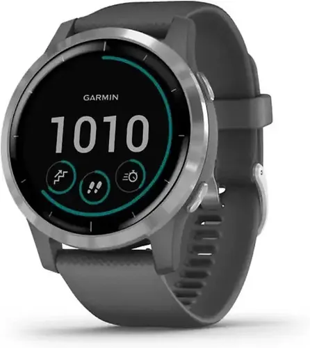 Produktbild Garmin Vivoactive 4 45 mm grau am Silikonarmband grau