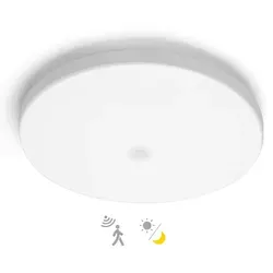 Great Jacob LED Deckenleuchte mit Bewegungsmelder Dämmerungssensor 18W Deckenlampe 2430lm 6500K Weißlicht, Ø25,2cm – Ideal für Flur, Treppenhaus