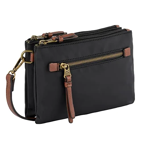 camel active Bari Damen Umhängetasche Crossbody Bag Klein Schwarz