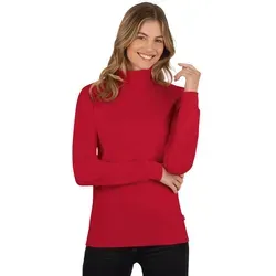 Trigema Damen Rollkragenpullover 585010 - Klassischer Stil in Rot (kirsch 036) - Pullover für Damen, figurbetonter Schnitt aus 50 % Baumwolle und 50 % Polyester, ideal für stilvolle Auftritte in der kühleren Jahreszeit.