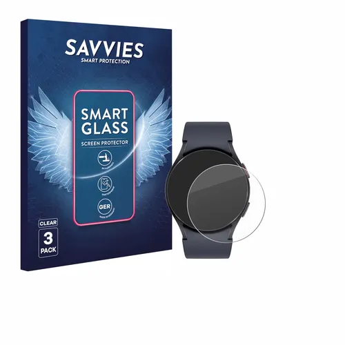 3x Savvies Schutzglas für Samsung Galaxy Watch 6 (40 mm) Panzer Folie Glas klar