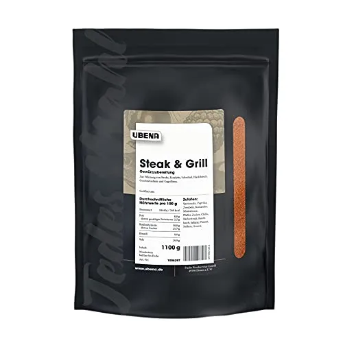 UBENA Steak & Grill Gewürzzubereitung im wiederverschließbaren Vorratsbeutel, 1er Pack (1 x 1.1 kg)