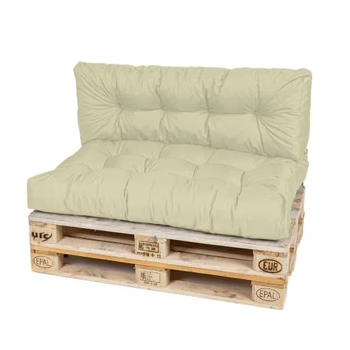 TexDeko® Garden Palettenkissen 120x80x18cm - Wasserabweisend & UV-beständig - Sofas: Premium Palettenauflage für In- & Outdoor, wasserabweisend und UV-beständig für langlebige Farben und Komfort.