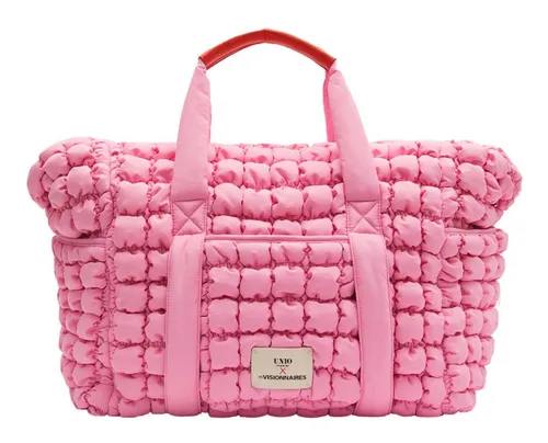 LES VISIONNAIRES Unio Travel Bag Shopper Tasche 44 cm pink - Stylische Shopper Tasche für modebewusste Damen: Robustes Polyester, durchdachtes Design mit Handyfach und Trolley-Befestigung. Ideal für den täglichen Einsatz und Ihre persönlichen Gegenstände.