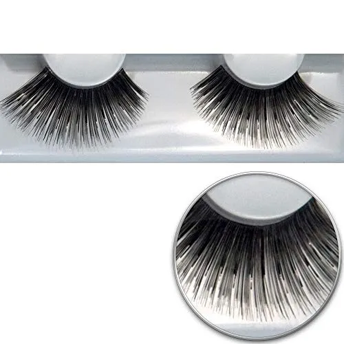 Grimas professionelle Fashionwimpern | Nummer 221 - Schwarz, schwarze Einzelstücke | Hochwertige falsche Wimpern in besonderem Design für Karneval, Theater, Halloween und mehr