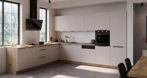 Winkelküche Solano 290x350 cm in beige von Küchenpreisbombe