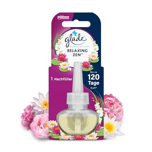 Glade electric ecented oil Nachfüller, elektrischer Raumduft Duftstecker mit Duftöl, Relaxing Zen, (20 ml)