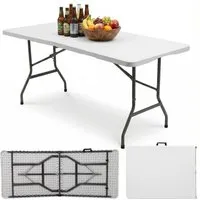 Sekey Buffettisch Campingtisch Klappbar Kunststoff 180cm Weiß