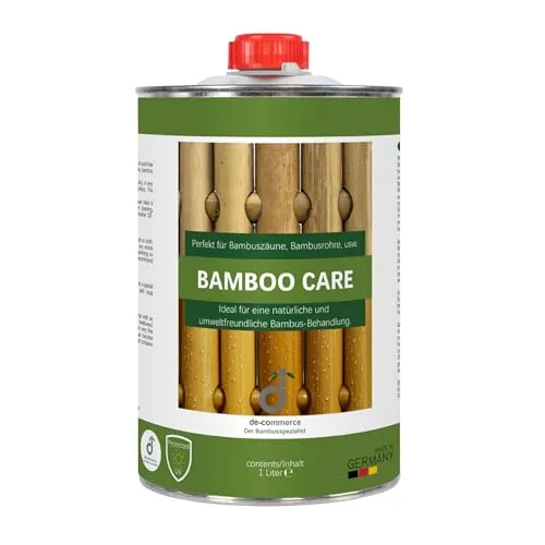 DE-COmmerce 1 Liter Bambusöl Bamboo Care farblos für Bambuszaun außen, witterungsbeständiges Bambus Pflegeöl, Holzpflegeöl auf Leinölbasis, Bambuspflege, Leinölfirnis