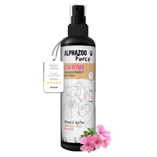 alphazoo Zeck-Attack Anti Zecken Spray 100 ml – Natürliches Mittel gegen Zecken, Flöhe & Insekten für Hunde, Katzen & Pferde – Mit Sofortwirkung & Langzeitschutz – Sanft & wirksam ohne Chemie