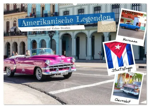 Tilo Grellmann Photography | Amerikanische Legenden Kalender - Kalender mit 14 Seiten, Ausgabe 2025, zeigt charmante amerikanische Oldtimer in Kuba und ist ideal für Reisefans und Kunstliebhaber.