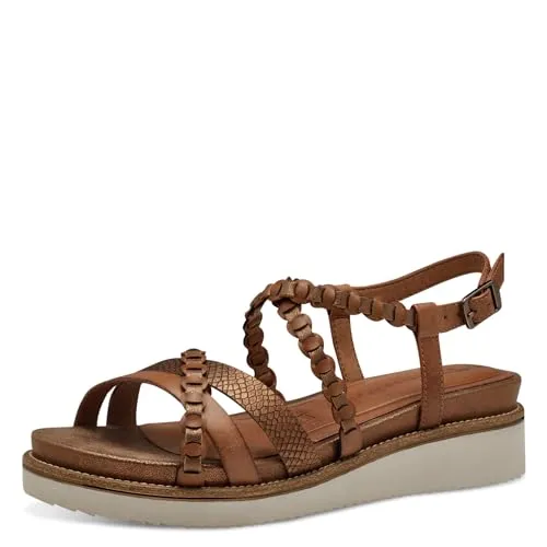 Tamaris Keilsandalette mit verstellbarer Schnalle - Sandalen mit hochwertigem Leder und 'Touch It'-Technologie für ultimativen Tragekomfort und stilvolles Auftreten an warmen Sommertagen.
