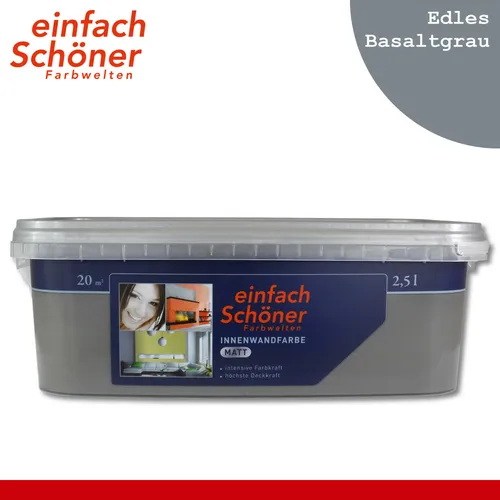 Wilckens einfach Schöner Farbwelten 2,5 l Innenwandfarbe matt Edles Basaltgrau