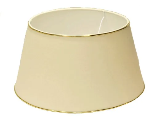 Dirk Davids Leuchten Lampenschirm Beige mit Goldprofil - Edler Lampenschirm aus hochwertigem Leinen, ideal für Wandleuchten oder Tischlampen. Er sorgt für ein warmes, harmonisches Licht und verleiht Ihrem Wohnraum eine anheimelnde Note.