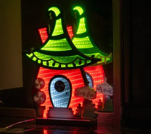 F-H-S International LED-Leuchtmittel LED Haus mit Infinity Effekt 40cm