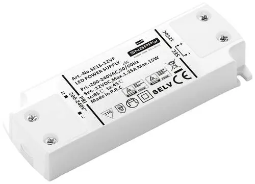 Dehner Elektronik SE 15-12VF (12VDC) LED-Trafo, LED-Treiber Konstantspannung 15W 1.25A 12 V/DC 1St.