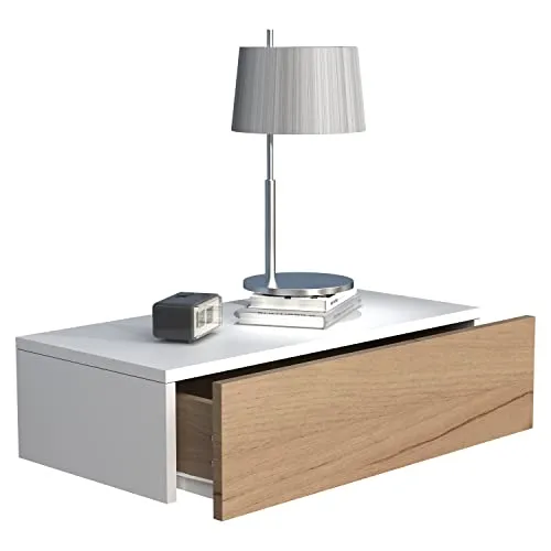 VCM Nachtschrank Usal M 60 cm - Nachttisch mit hängender Wandschublade, ideal für platzsparende Lösungen. Maße ca. H. 15 x B. 60 x T. 30 cm, bietet praktische Ablage und viel Stauraum für Utensilien.