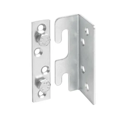 Prima-Online Möbelbeschlag 4 Set Bettverbinder - Stabile Bettverbinder aus verzinktem Eisen für eine robuste Verbindung. Ideal für Möbelprojekte, inklusive 4 Haken und Platten mit Schrauben.