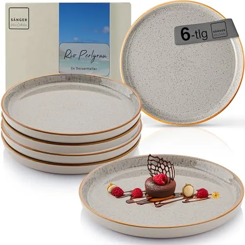 Sänger Rio Perlgrau Dessertteller Set 6-teilig in grau von Sänger