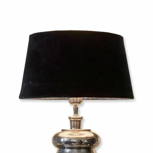 Loberon Lampenschirm Anfor, Samtschwarz, für E27-Fassungen - Lampenschirm aus hochwertigem Baumwollsamt, passend für Tisch- oder Stehlampen. Langlebig & nachhaltig, ideal für stilvolle Wohnräume.