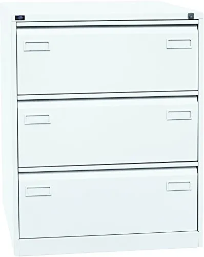 Bisley-Light Hängeregisterschrank CDF3-696, 2-bahnig, 3 Schübe, weiß - Hängeregistraturschränke aus Stahl, stabil und abschließbar, mit 3 voll ausziehbaren Schubladen und einer Belastbarkeit von 50 kg pro Schub – ideal für die sichere Aufbewahrung von A4-Dokumenten.