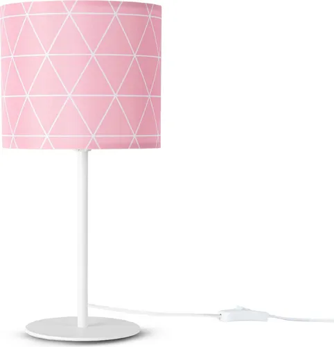 Vintage Retro Wandleuchte & Tischlampe mit Stofflampenschirm E14 - Elegante Wandleuchte und Tischlampe in Schwarz oder Weiß. Mit geometrischem Stoffschirm für stimmungsvolles Licht und einfache Montage dank Klettverschluss. Ideal für jedes Wohnambiente.