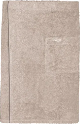 Vossen Herren Saunakilt Lars stone - Vegan und praktisch - Saunatücher | 90% Baumwolle, 10% Polyester, besonders zarter Griff und beste Saugfähigkeit, individuell erweiterbar durch Druckknöpfe, mit praktischer Tasche.