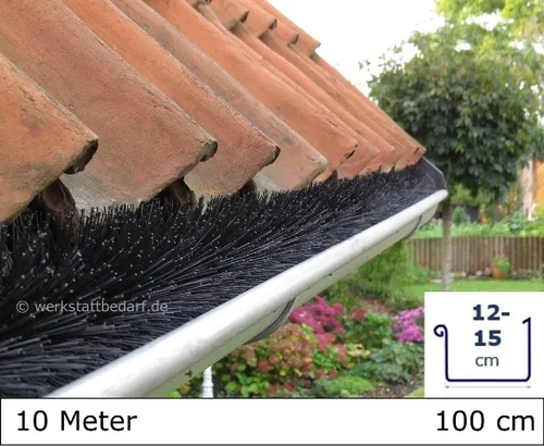 Meter Dachrinnenbürste Ø 8cm, á 100cm Laubschutz Photovoltaik Marderschutz 10