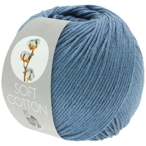 LANA GROSSA Soft Cotton | Weiches Baumwollgarn mit modernem Mikrofaseranteil | Handstrickgarn aus 70% Baumwolle & 30% Polyacryl | 50g Wolle zum Stricken & Häkeln | 140m Garn FB25
