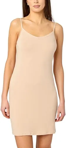 Merry Style Damen Unterkleid kurz Petticoat Knielänge einstellbare Träger Bequeme und atmungsaktive Unterkleider zu tragen als Nachthemd oder Kleid MS10-315 (Beige, 3XL)